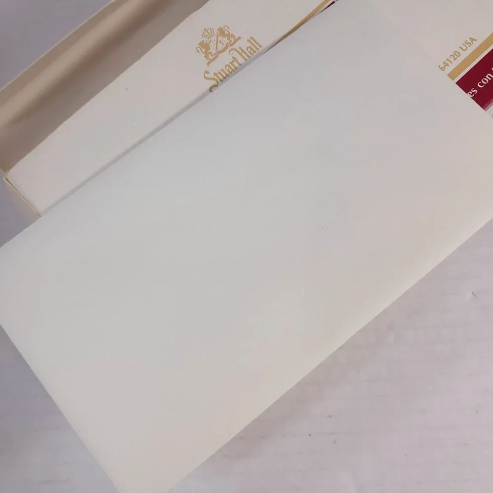 Vintage Stuart Hall Fine Linen Textured Envelopes‎ #6938 made USA box 35 cream